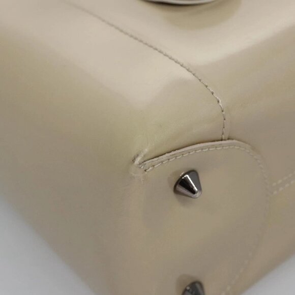 Christian Dior Maris Pearl Bag Patent leather 2way Beige MA-0949 Auth ep7794 - Picture 3 of 16